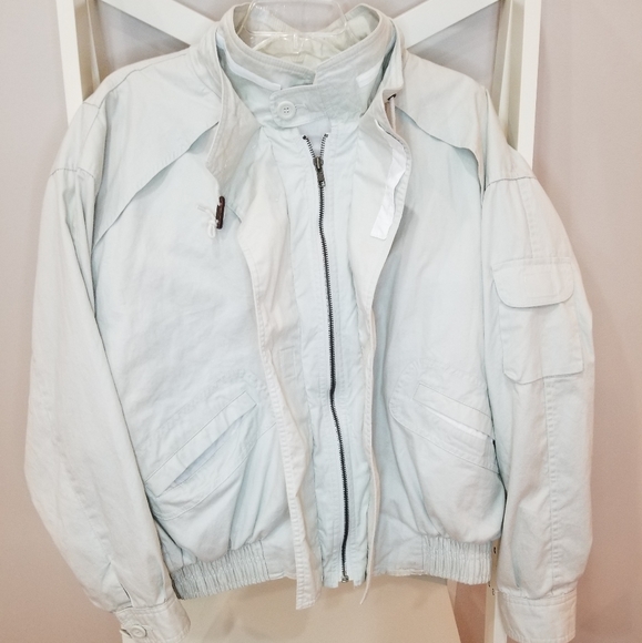 Holt Renfrew Bomber Light Khaki Jacket Medium - Picture 7 of 14